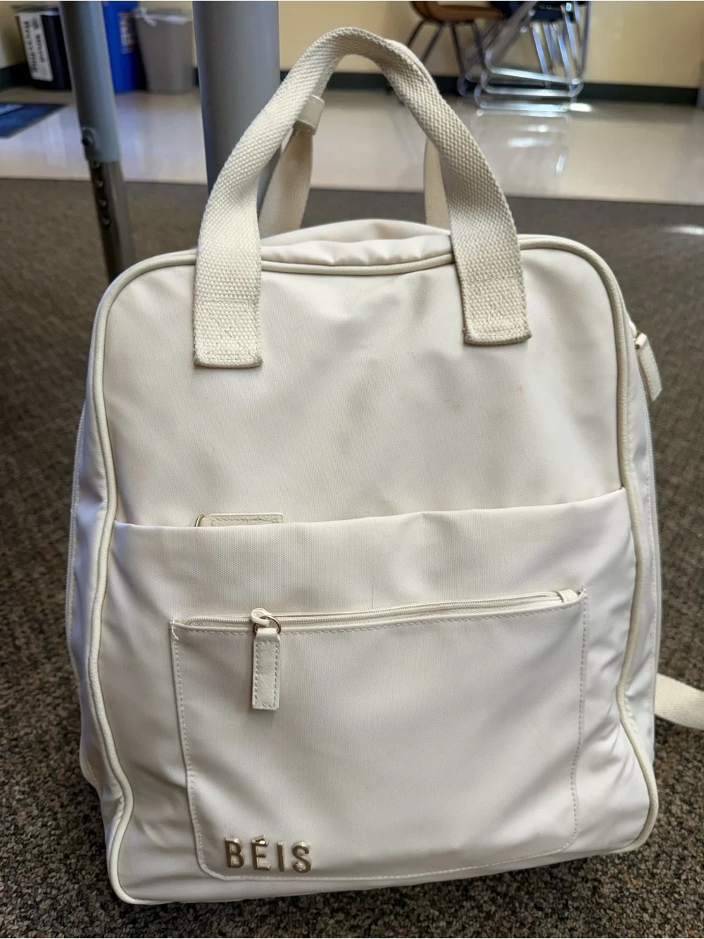 BEIS Expandable Backpack in Beige